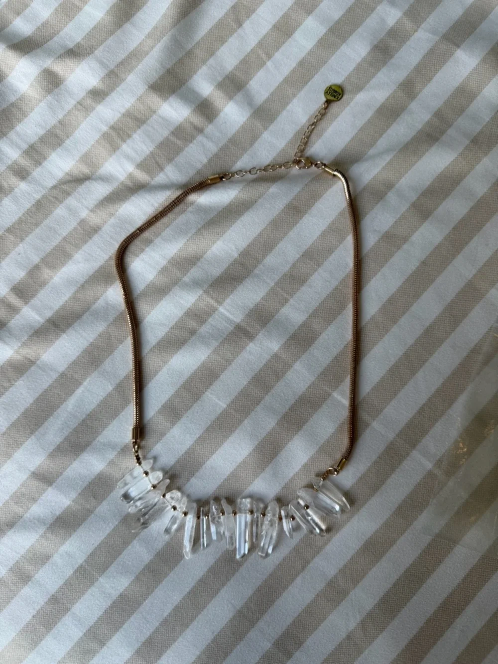 Kinsley Armelle Crystal Spike Statement Necklace - Gold Tone - Picture 1 of 3